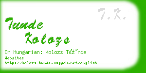 tunde kolozs business card